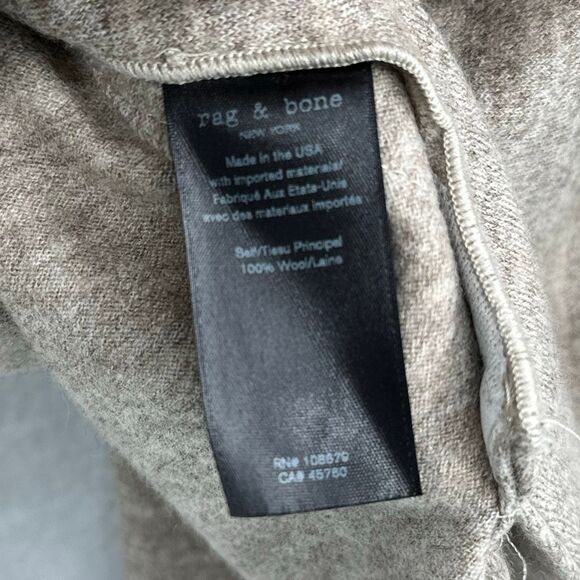 Rag & Bone Oatmeal Lexington Wool Snap Front Grosgrain Tailored Blazer Size 8 - Picture 10 of 12